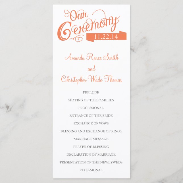 Programa de Bodas de Nuestra Historia de Amor (Anverso)