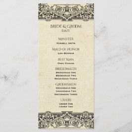 Programa de bodas de origen vintage
