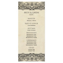 Programa de bodas de origen vintage