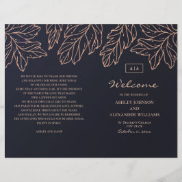 Programa de bodas de oro de la marina doblado. Azu