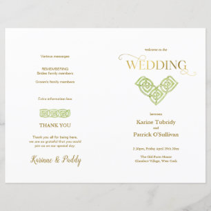 Programa de bodas de oro y nudos celtas verdes irl