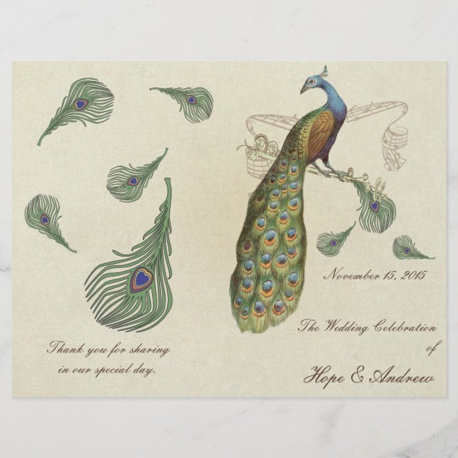 Programa de Bodas de Paquetes de Pavo Real (Anverso)