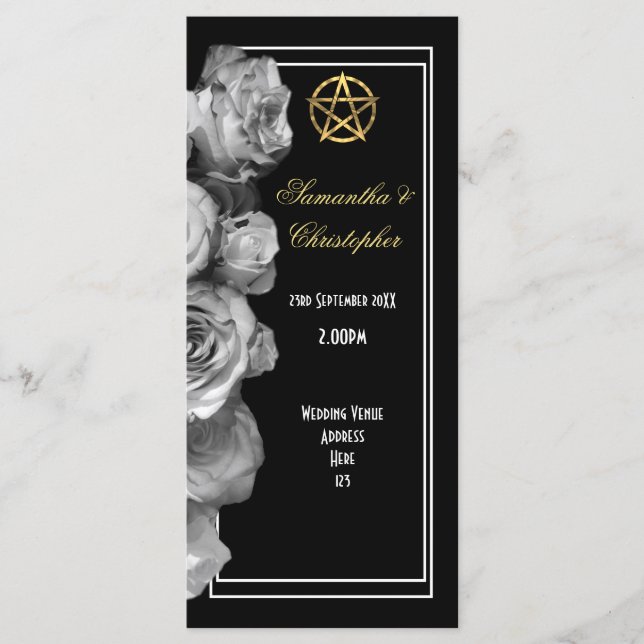 Programa de bodas de pentáculo de brujas (Anverso)
