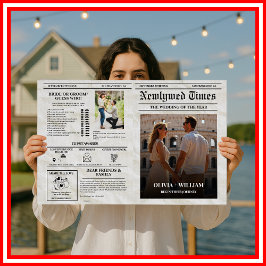 Programa de Bodas de Periódico Antiguo Único Timel
