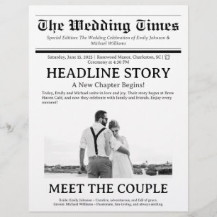 Programa de Bodas de Periódico Personalizado