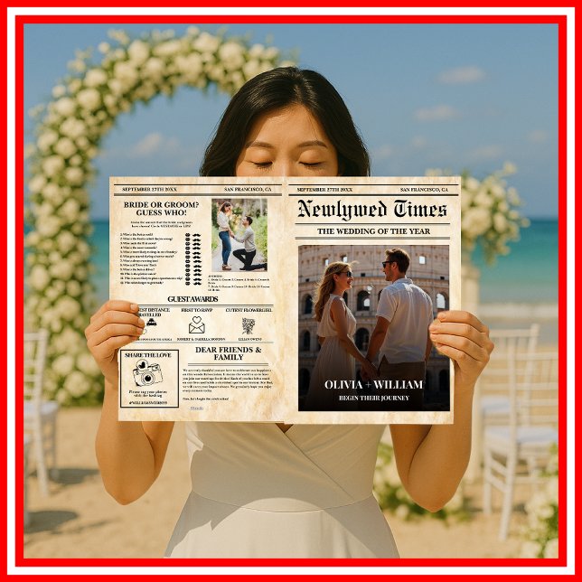 Programa de Bodas de Periódico Rústico Cronología  (Subido por el creador)