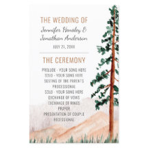 Programa de bodas de pinos de montañas rusticas