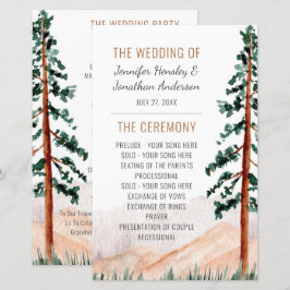 Programa de bodas de pinos de montañas rusticas