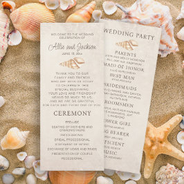 Programa de Bodas de Playa con Conchas de Arena y