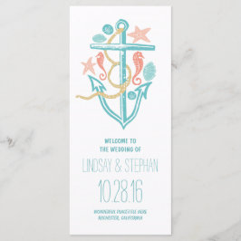 programa de bodas de playa náutica de anclaje