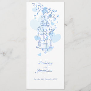 Programa de bodas de primavera azul para aves amor