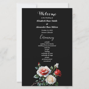 Programa de bodas de rosas rojas blancas de Bonito