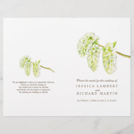 Programa de bodas de sauce verde acuarela