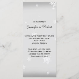 Programa de Bodas de Snowflake en blanco y plata