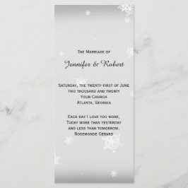 Programa de Bodas de Snowflake en blanco y plata