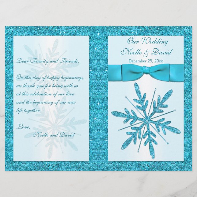 Programa de Bodas de Snowflakes para Purpurinas de (Anverso)