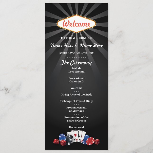 Programa de Bodas de Tarjetas de Dice del Casino d (Anverso)