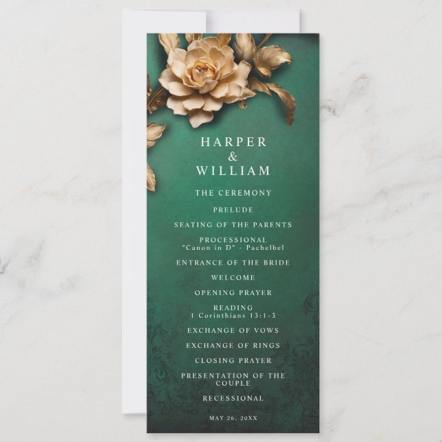 Programa de bodas de teatro de época (Anverso)