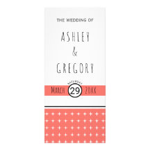 Programa de bodas de tipografía de coral viviente