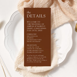 Programa de bodas de tipografía moderna y elegante