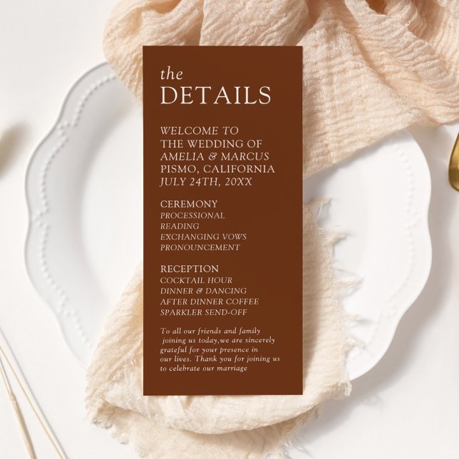 Programa de bodas de tipografía moderna y elegante (Subido por el creador)