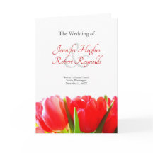Programa de bodas de tulipanes rojos