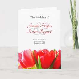 Programa de bodas de tulipanes rojos
