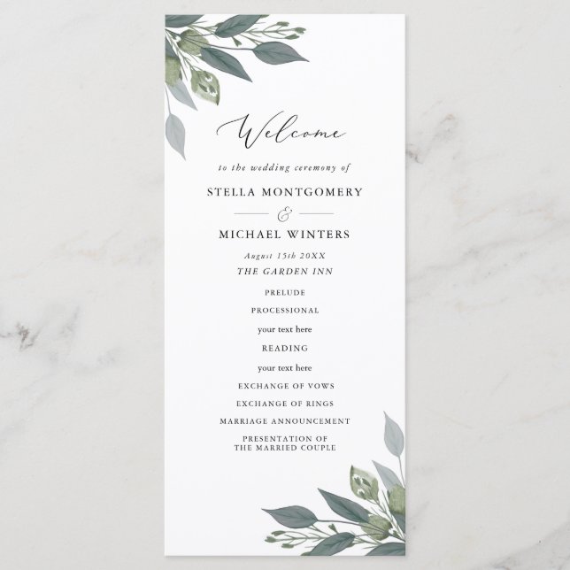 Programa de bodas de vegetación (Anverso)