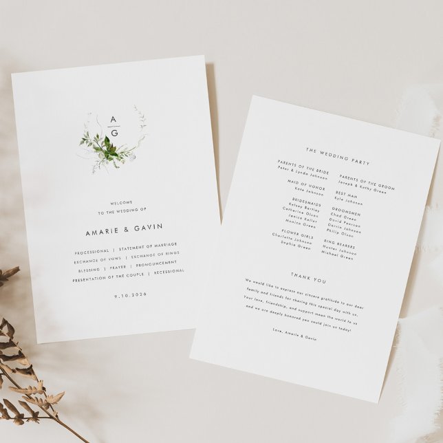 Programa de bodas de vegetación moderna (Subido por el creador)