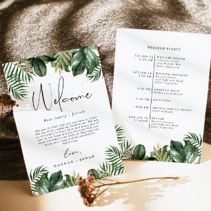 Programa de bodas de verano tropical Tarjeta de bi