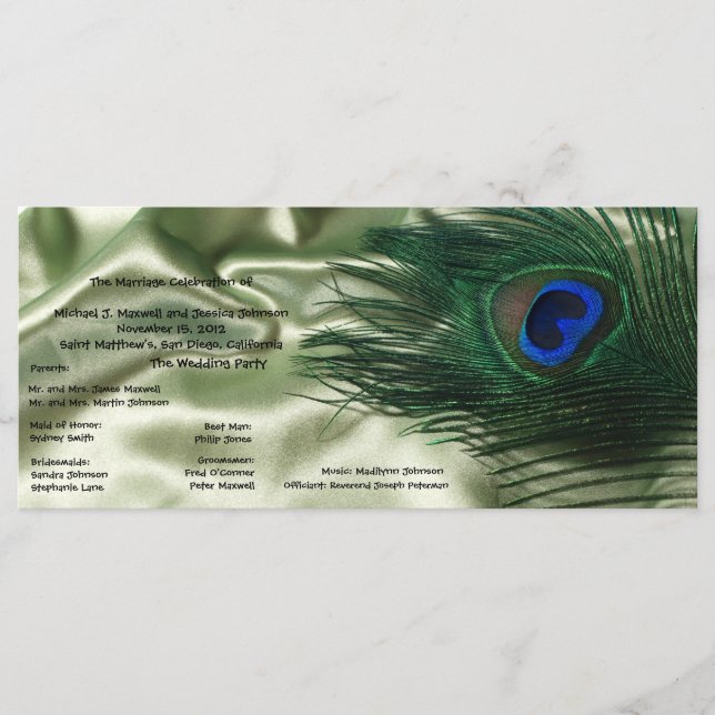 Programa de bodas de vida de pavo real de Apple ve (Anverso)