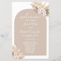 Programa de bodas del Boho Pampas Grass Arch