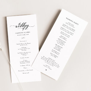 Programa de bodas delanteras con guiones elegantes