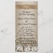 Programa de bodas diamantes elegantes en satén