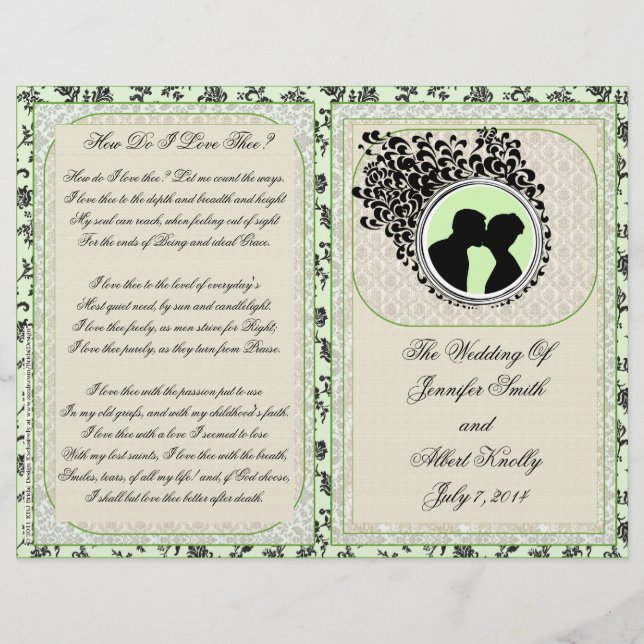 Programa de bodas (Diseño biplio) (Anverso)