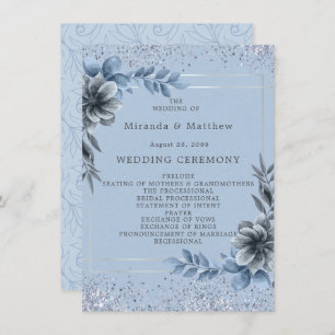 Programa de Bodas Dusty Blue Floral Silver