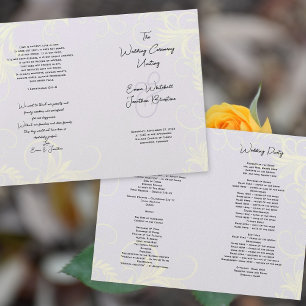 Programa de bodas eclesiásticas plegadas y floreci
