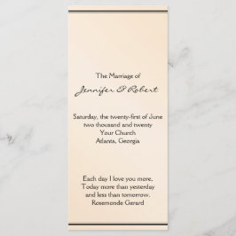 Programa de bodas Eggshell Elegance