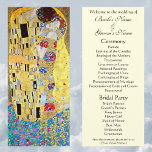 Programa de bodas; El beso de Gustav Klimt<br><div class="desc">Programa de boda fácil de personalizar. El Kiss, Der Kuss (1907-1908) de Klimt es probablemente el trabajo más famoso de Gustav Klimt. Comenzó a trabajar en ello en 1907 y es el punto culminante de su llamado "Periodo Dorado". El Kiss es un bello cuadro de arte de la época victoriana...</div>