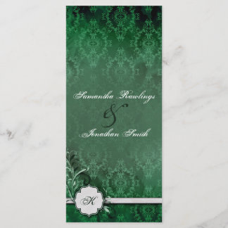 Programa de bodas - Elegante Damasco de Monograma
