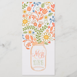 programa de bodas elegante de jarra de masón con f