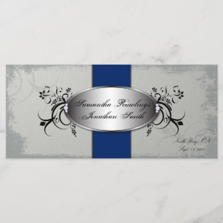 Programa de Bodas Elegante Floral Real Gris