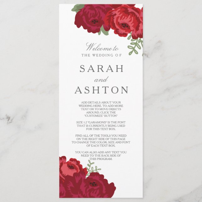 Programa de Bodas Elegante Mason Jar (Anverso)