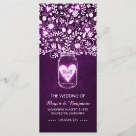 programa de bodas elegante morado de barro de masó