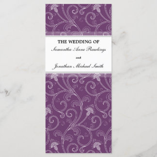 Programa de Bodas - Elegante Morado Victoriano Flo