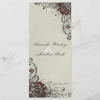 Programa de bodas - Elegante Rosa de marfil rojo d