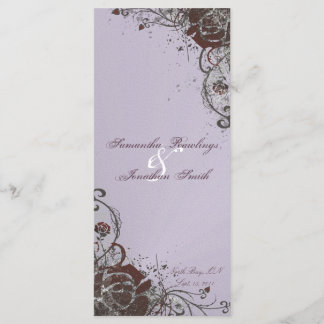 Programa de Bodas Elegante Rosa Rojo Púrpura Destr