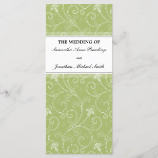 Programa de bodas - Elegante Victoriano Verde Masa