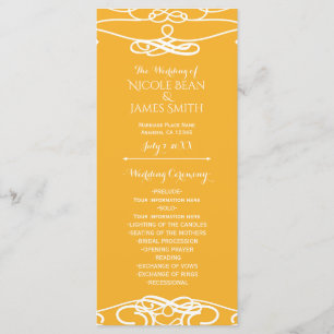 Programa de Bodas Elegantes Amarillas y Blancas