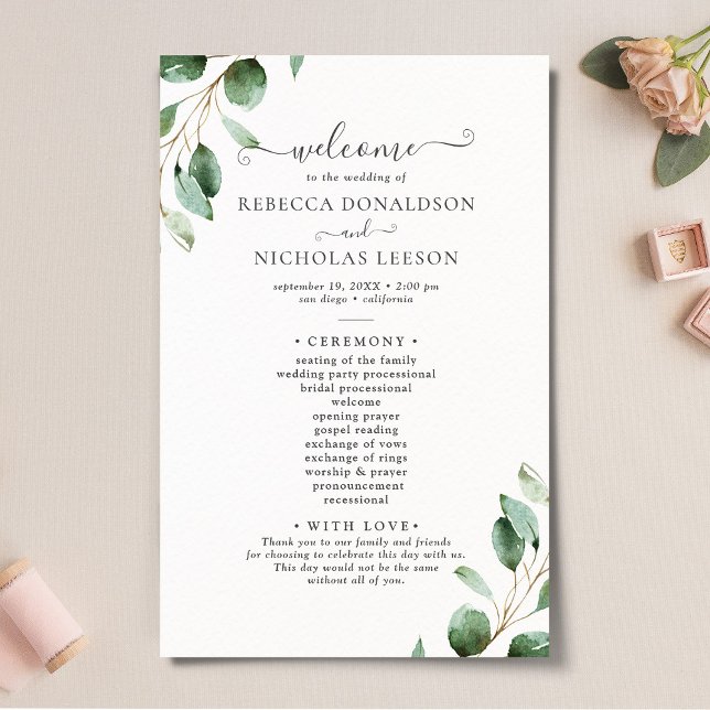 Programa de Bodas Elegantes para Eucalyptus Greene (Subido por el creador)